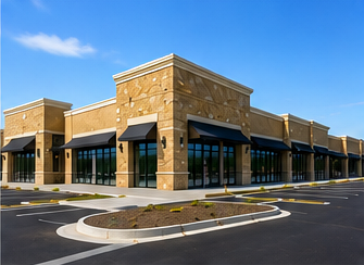 Completed commercial building following permitting and site approval